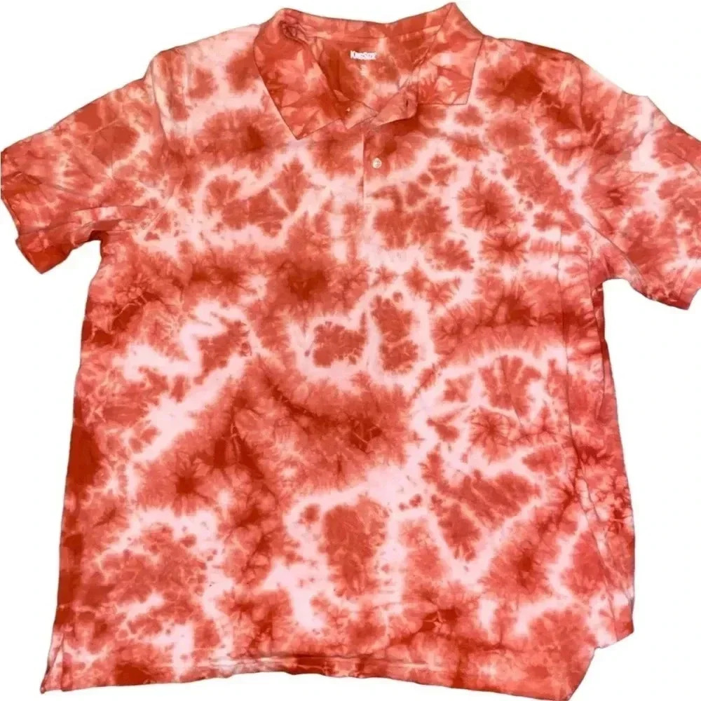KingSize Tie Dye Polo Shirt sz 2XL